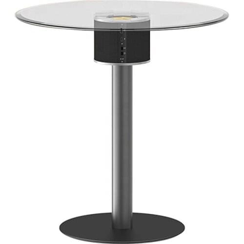 2021 New Design CoolGeek Wireless Blue-tooth Speaker A80 3d Surround Home Audio With Light Glass Coffee Table Audio