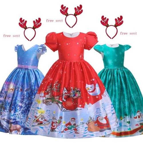 2019 Christmas Kids Dresses For Girls Clothes Floral Bow Wedding Princess Dress Children Clothing Party Dress 3 6 8 10 14 Years