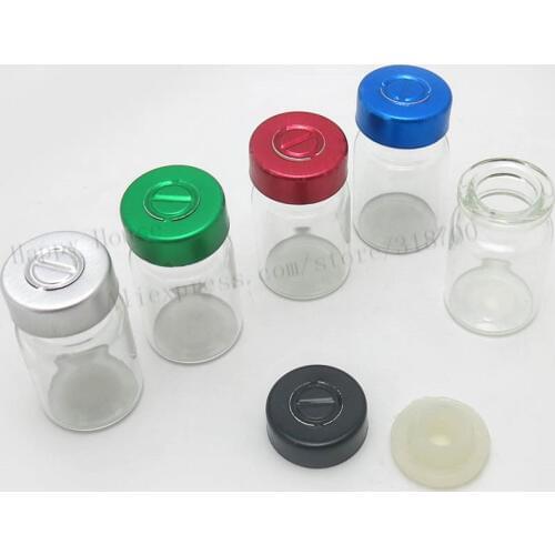 360pcs/lot 5ml Clear Empty Small Mini Butyl Silicone Rubber Stopper Glass Bottles Vials Jar