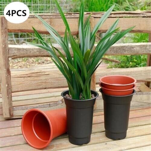 4Pcs Plastic Thicken Growing Orchid Pots Outdoor Garden Balcony Flower Pot Nursery Planter