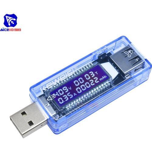Diymore 4 in 1 USB Tester Voltage Current Watt Meter Timer Battery Charger Detector Mobile Power Battery Monitor