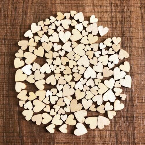 50pcs/Bag Rustic Wood Wooden Love Heart Wedding Table Scatter Decoration Crafts DIY Handmade Diy Christmas Decorations