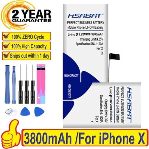 100% Original HSABAT 3500mAh Battery For iphone X