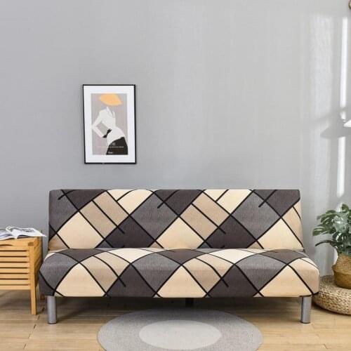Geometric Stripe Sofa Cover Without Armrest Chair Protector Elastic Simple Style capa de sofa for Decorate Home Sofa Bed Cover