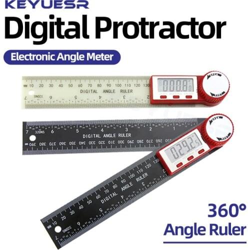 Digital Protractor Electronic Square Plastic Metal 360° Angle Finder Goniometer Drawing Woodworking Angle Measurement Tool 200mm