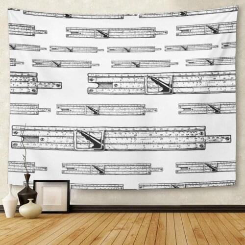 Vintage Slide Rules Arithmetic Calculation Calculus Circle Cylindrical Tapestry Wall Hanging for Living Room Bedroom Dorm 50x60