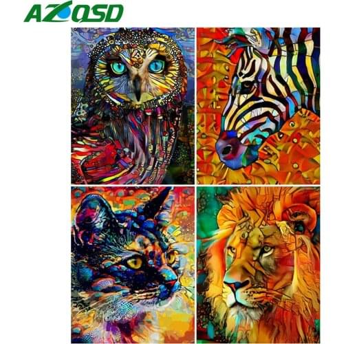 AZQSD Painting By Number Owl Drawing On Canvas Diy Frame Paint By Numbers Animal Kits Modern Wall Art Gifts