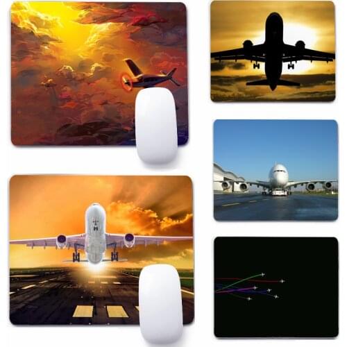 Plane Aircraft Flight Clouds Mouse Pad Deskpad Gaming Writing Desk Mat Keyboard Mats For Office Home Computer Mousepad