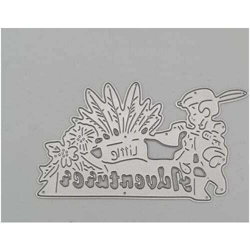Little boy is finishing flower Metal Cutting Dies Stencils for DIY Scrapbooking photo album Decorative Embossing DIY Paper Cards