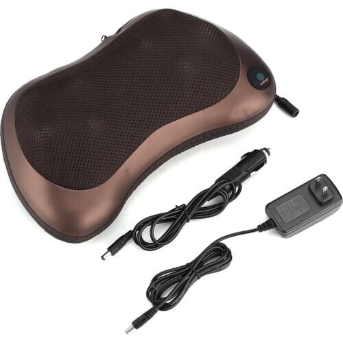 Neck Waist Back Leg Body Massager Dual-use Car Home Massage Pillow Cushion Electric Infrared Heating Massager EU plug