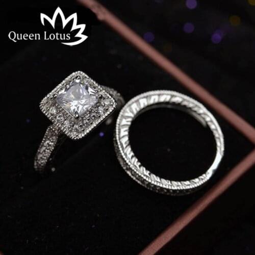 Queen Lotus Fashion Gorgeous Women Rings White Gold Color Wide Double Row Micro Zircon Ring Jewelry Wedding Aneis Delicado 2017
