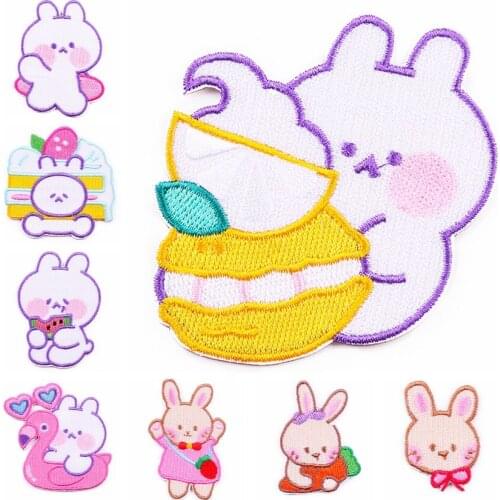 Cartoon Animal Embroidery Patches For Clothing DIY Adhesive Patches On Clothes Monkey Bunny Dog Bear Badge Patch Sticker Decor
