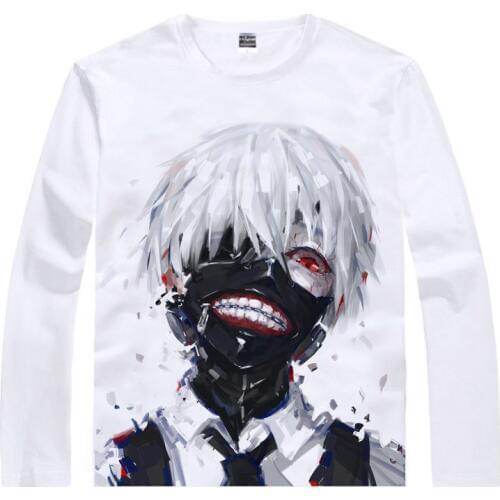 Tokyo Guru T-Shirt Ken Kaneki Shirt mens 3D print Long sleeves t-shirts Anime Tees Lovely cute t-shirts anime japanese shirts a