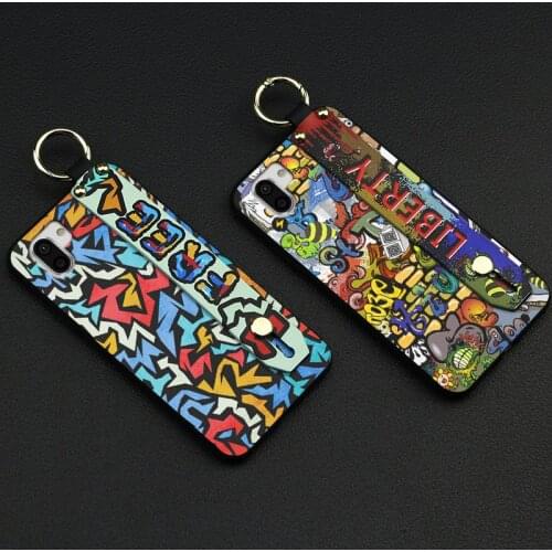 Silicone New Arrival Phone Case For Sharp Aquos R2/SHV42/SH-03K Lanyard Graffiti Soft Back Cover