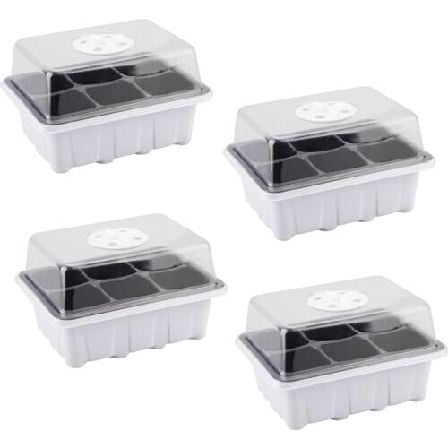 3 Piece Set Seedling Tray Germination Box Planting Pot Transparent Nursery White 4Pcs/Set Widely Used Reusable Starter Kit