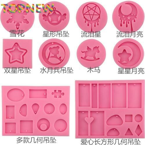 NEW DIY Moons Stars Snowflakes horse Hearts Pendant Bead earrings Mold Epoxy Silicone Mould Handmade Bracelets Jewelry Tools