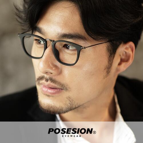 Posesion Acetate Glasses Frame Men Large Vintage Eyeglasses Handmade Male Metal Full Thin Temple Optical Frames Foe Women