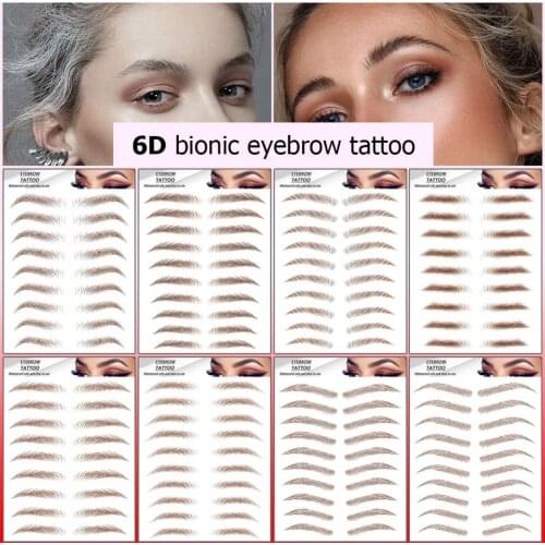 Water Transfer 6D Eyebrows Sticker Long Lasting False Tattoo Eye Brow Makeup Decals Tattoo Stickers Eye Makeup Tools