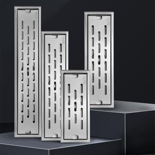 Anti-odor Drains Rectangle Linear Waste Drainer Bathroom Floor Drain Cover Stopper Bathroom Shower Drain Hair Catcher