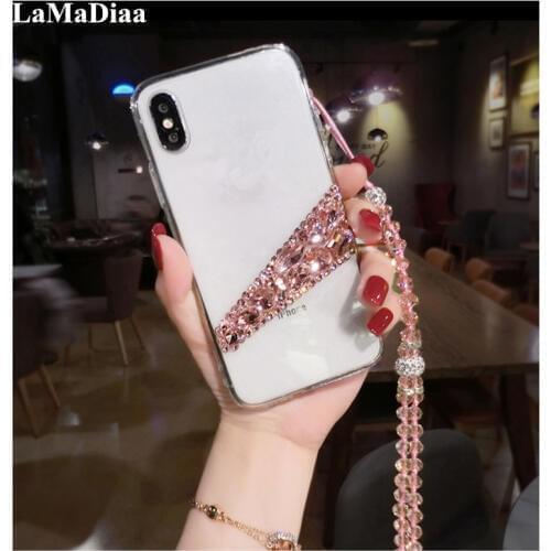 LaMaDiaa Luxury Bling Diamond Phone Cases For Xiaomi mi 5S 6 8 Lite 9 SE 5X 6X A2 MAX2 MAX3 MIX3 Case Glitter Rhinestone Case