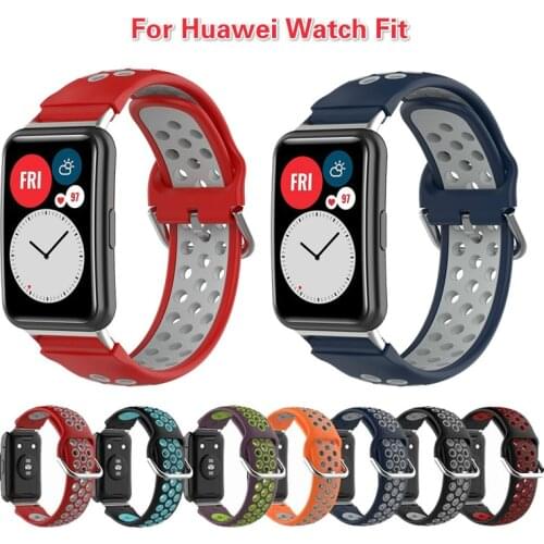 Sport Silicone WatchBands for Huawei Watch Fit Replacement Sports Watch Strap Bracelet Band 18MM