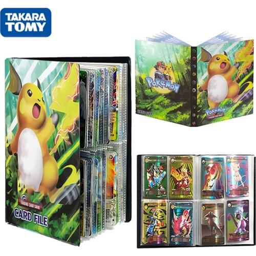 TAKARA TOMY 240Pcs Pokemon Cards Album Book Kawaii Cartoon Anime Raichu Game Card EX GX Binder Folder Collectors Holder kids toy