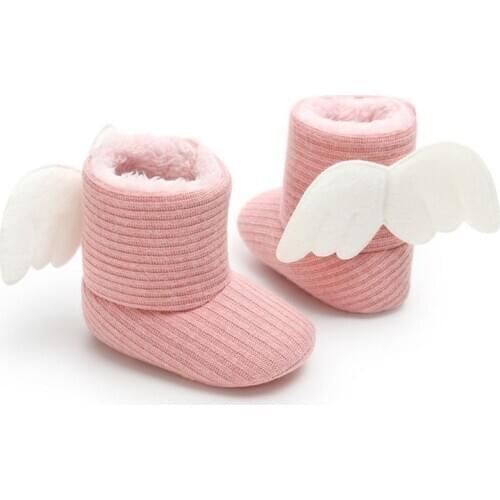 2020 Warm Knitting Wing Winter Snow Boots For Baby Girl Boy Anti-silp Prewalker Booties Baby Shoes 0-18 Months