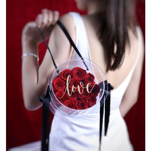 Level A Preserved Flower Candy Box Design Eternal Rose In Acrylic Candy Backpack Preserved Roses Flower Valentine Mother Gift