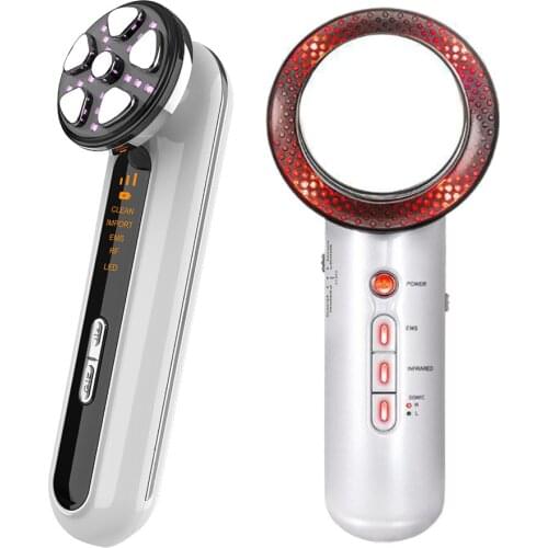 EMS LED Light Facial Skin Care Beauty Device Face Ultrasonic Skin Scrubber Cavitation Body Slimming Massager Nano Sprayer