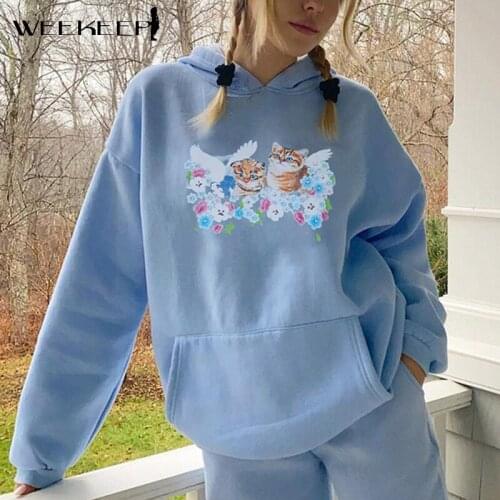 WEEKEEP Hooded Sweatshirts For Women