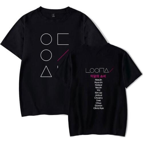 K-POP LOONA tshirt women men summer Short Sleeve Hip Hop Tops t-shirt women Korean Female Fans Casual t shirt women Kpop clothes