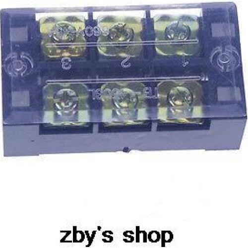 1)3 Position/Poles 6 Holes Screw Terminal Blocks Covered Barrier Strip 600V 45A TB-4503
