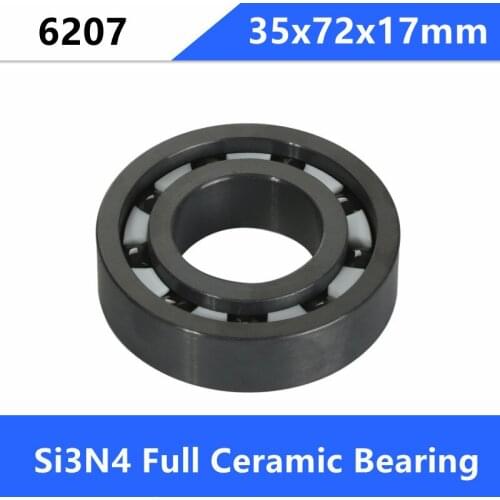 1pcs 6207 Si3N4 full Ceramic bearing 35x72x17 mm silicon nitride ceramic ball bearings 35*72*17