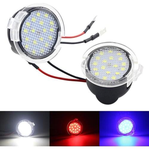 1 Pair LED Under Door Mirror Puddle Lights 6500K Cornering Lamp 50,000 Hours Floor Lamp for Ford F150 Edge Mondeo Explorer