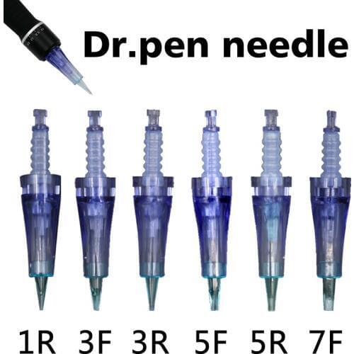 10pcs 12/36/1R/3R pin blue micro needle cargridge electric DR derma pen replacement needles head stainless steel tattoo needle