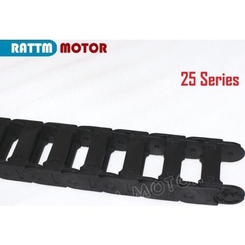 25 Series Cable drag chain wire carrier Open type & End connectors plastic towline for CNC Router Machine