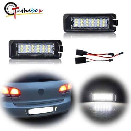 2x Auto Light MK5 GTI MK6 MK7 Golf 5 Glof 6 Golf 7 Xenon White Led Number License Plate Light Kit Canbus Error Free Car-Styling