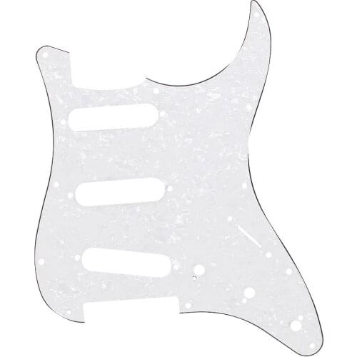 3Ply Strat Style Scratch Plate Pearl White Guitar Pickguard for fender Strat New