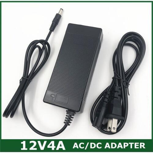 12V 4A 48W AC/DC Power Adapter with 5.5x2.1mm DC Plug, LED Strip Power Adapter,12V 4A desktop power feed line