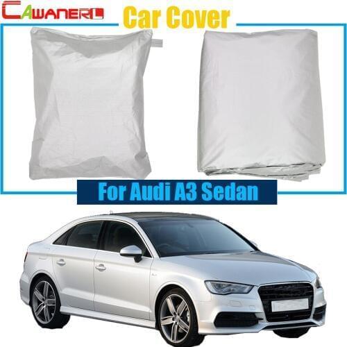 Cawanerl Car Cover Anti-UV Rain Sun Snow Resistant Cover Dustproof Sun Shade For Audi A3 Sedan