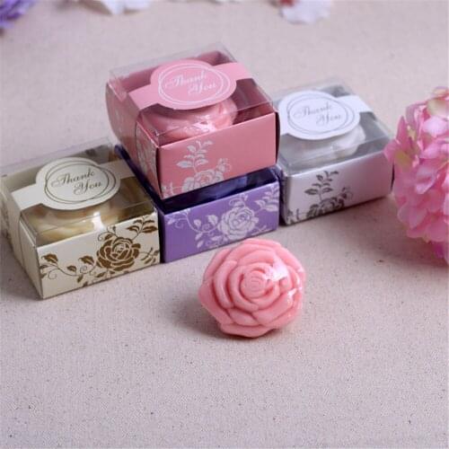 Free Shipping Guests Present Rose Soap Gift Box Wedding Favor Advertising Gifts Soap Soap 5 Colors To Choose 20Pcs