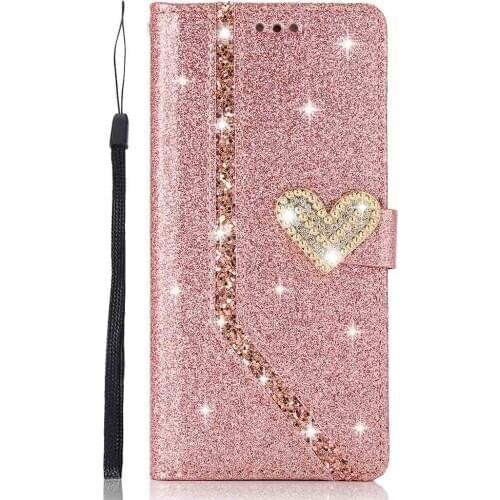 Shiny Case for Samsung Galaxy S7 Edge S8 S9 S10 E Lite S20 Ultar Note8 Note9 Note10 Pro Wallet Flip Cover Leather Case