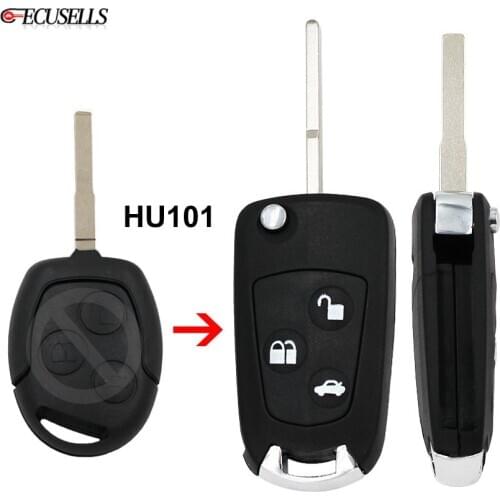3 Button Folding Flip Remote Key Shell Case Smart Car Key Housing Uncut Blade For Ford Focus Suit Festiva Fusion KA 2002 - 2007
