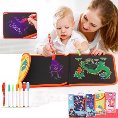 Childrens Graffiti Drawing Board Luminous Drawing Board Cartoon Coloring Small Blackboard Erasable Doodle Book