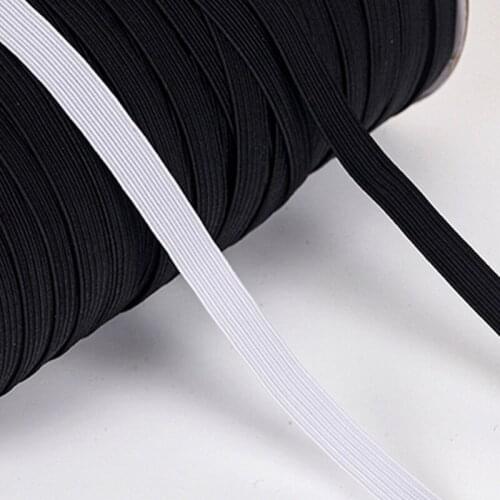 White/black high elastic flat elastic band 5m /lot 3/6/10/12/15mm nylon elastic flat band garment trousers sewing accessories