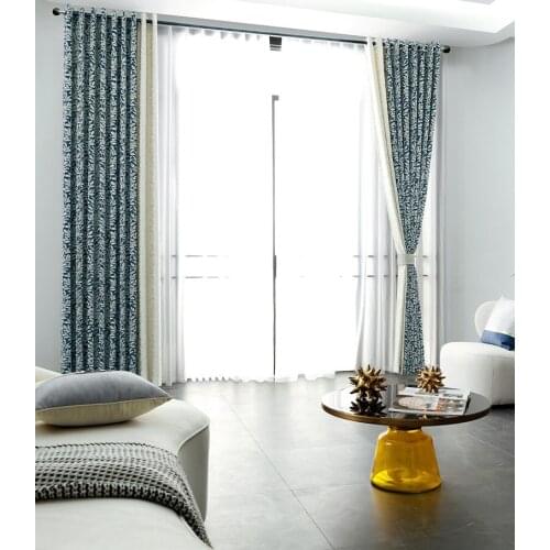 European luxury shading finished curtain cloth bedroom living room jacquard curtains custom curtains