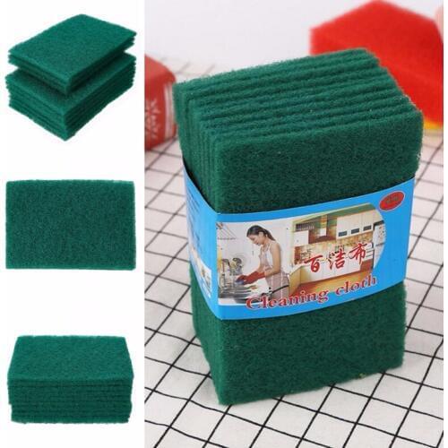 20 Pcs Green Sponge Kitchen Bowl Dishwash Wash Clean Scrub Cleansing Pads