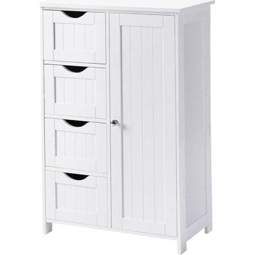 Bathroom Cabinet Four Drawer Single Door Locker Multifunctional Storage Cabinet Bedroom Living Room Cosmetic Rack Furniture Hwc