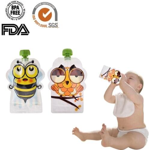 Set Of 8/8 PCS BPA-Free Reusable Sealed Complementary Food Pouch Storage Bag Homemade Puree Pulp 148ml Double Zipper