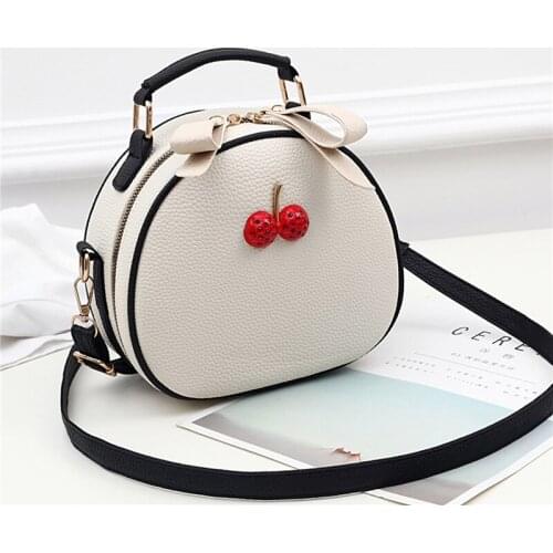 Womens New Fashion Trend Hit Color Portable Bag With Zipper Elegant Lady Cherry Shoulder Bags Dropship May Handbag